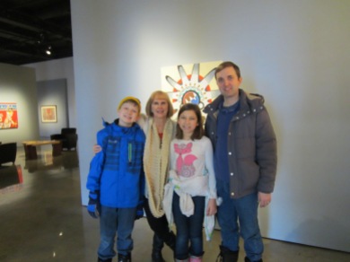 Grandma Sandy and the family at the Plains Art Museum